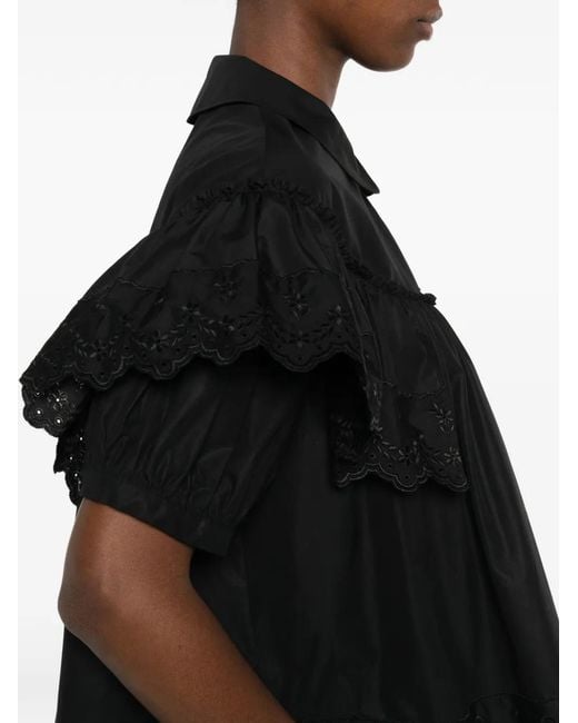 Simone Rocha Black Chemise Sans Manches À Broderie Anglaise