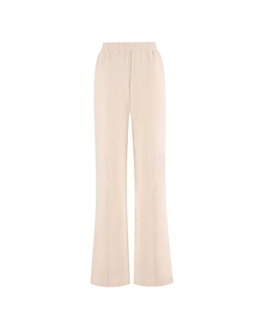 Moncler White Drawstring-Waist Flared Trousers