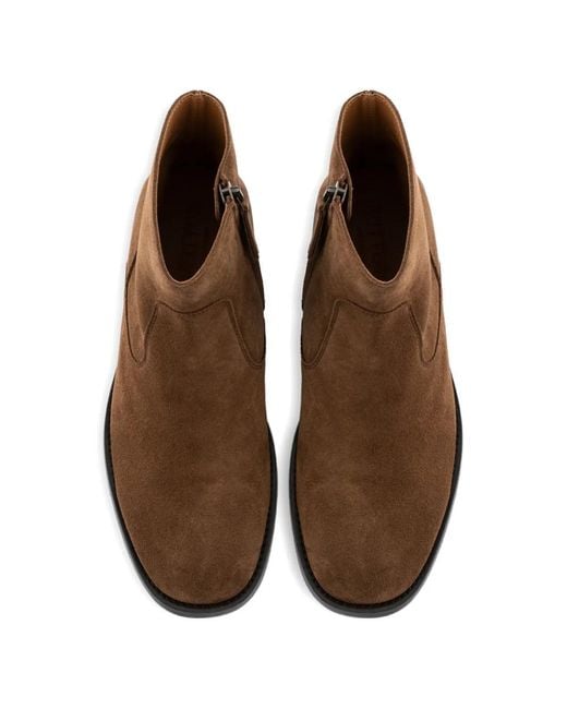 Buttero Brown Zip Boots for men