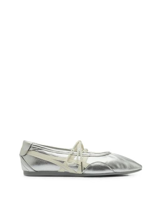 Onitsuka Tiger White Gymnarina Ballet Flats