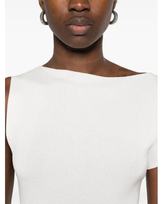 St. Agni White Asymmetric-Neck Top