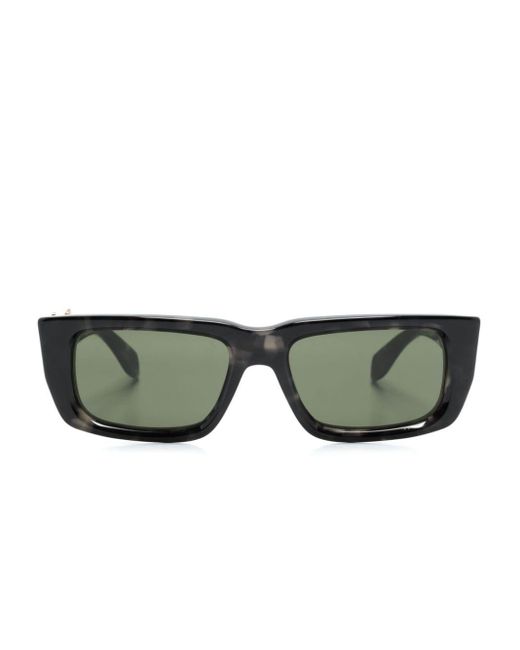 Palm Angels Green Milford Rectangle-frame Sunglasses