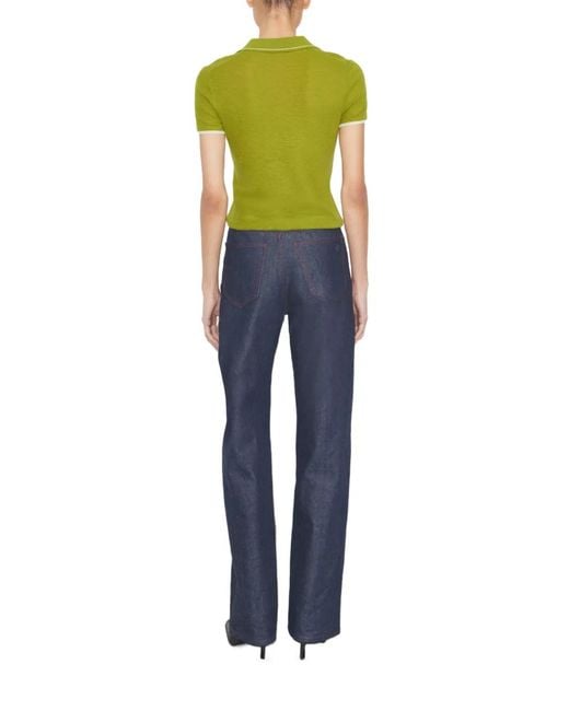 Tory Burch Green Wool Polo Top