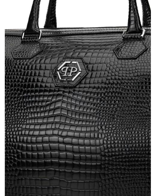 Borsa Weekend Con Logo di Philipp Plein in Black da Uomo