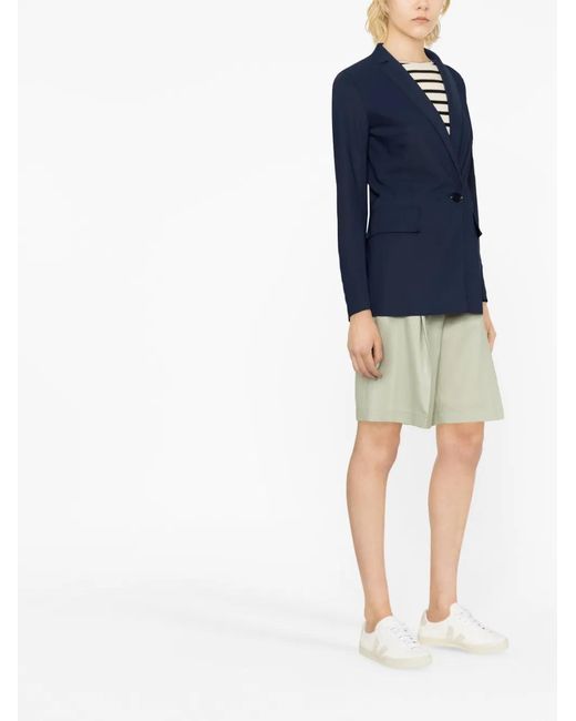 Herno Blue Single-Breasted Button-Fastening Blazer
