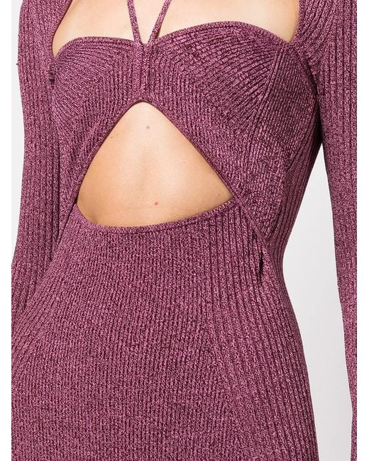 Jonathan Simkhai Purple Kleid Mit Cut-Outs