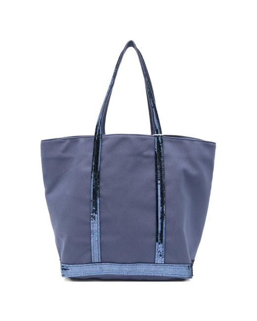 Vanessa Bruno Blue Large Cabas Sequin-Embellished Tote Bag
