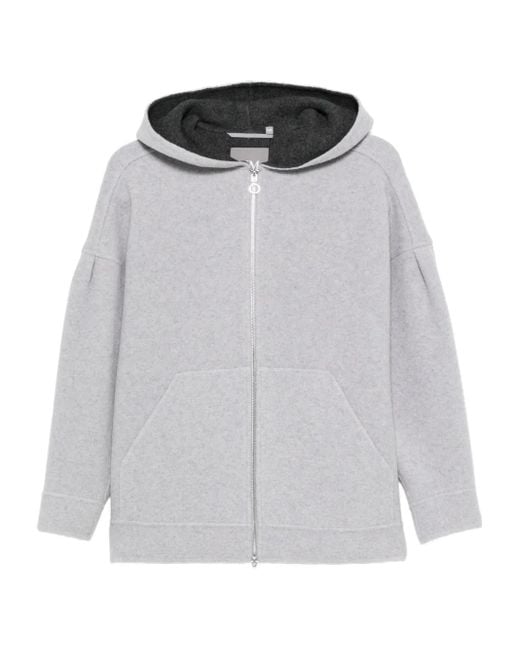 Chaqueta con cremallera y capucha Max Mara de color Gray