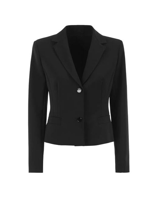 Max Mara Black Cady Fitted Jacket