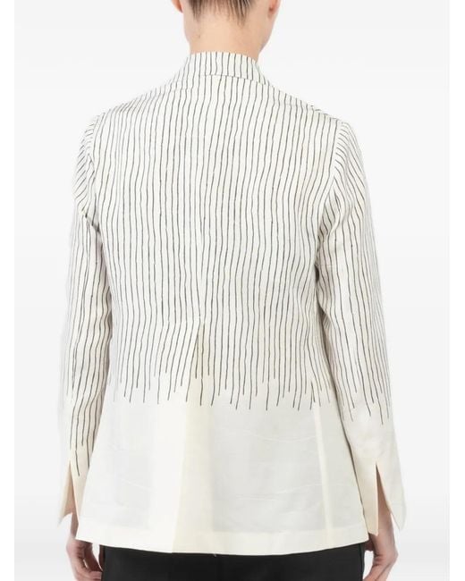 Ibrigu White Striped Jacket