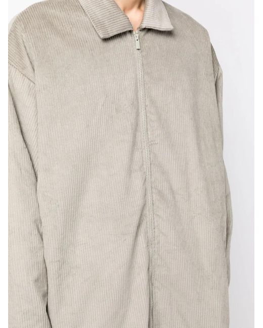 Fear Of God White Corduroy Zip-Up Shirt Jacket for men