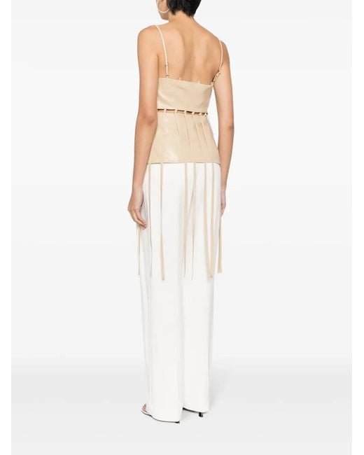 Nanushka Natural Citta Faux-Leather Top