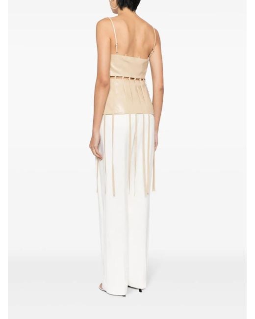 Nanushka Natural Citta Top Aus Faux-Leder