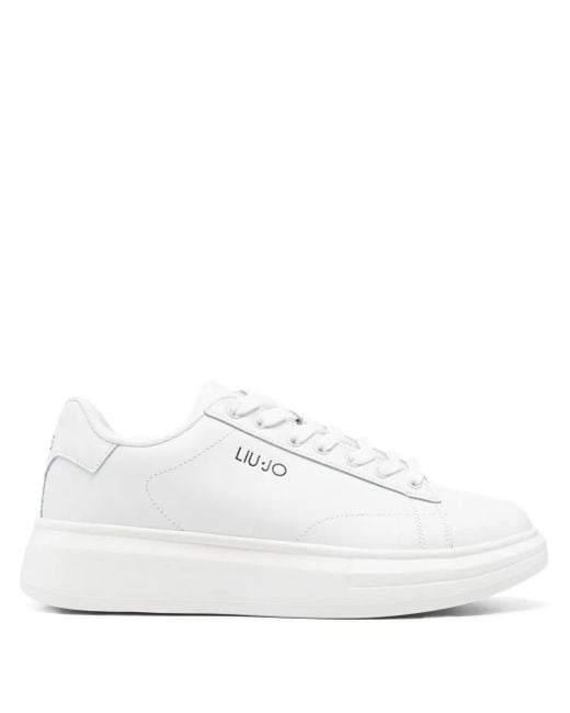 Liu Jo White Logo-plaque Platform Sneakers for men