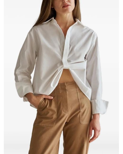 Hevron Gray Chemise Boutonnée Paola À Détail Torsadé