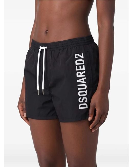 Bañador Con Logo Estampado DSquared² de hombre de color Black