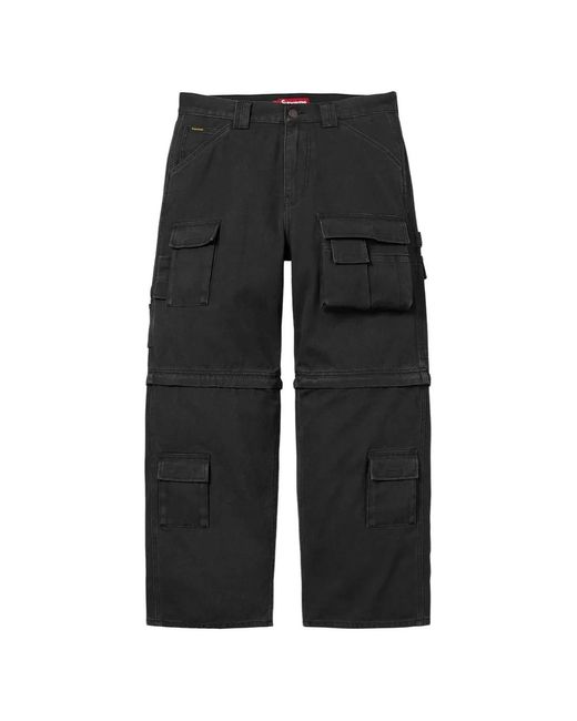 Supreme Black Pantalon Cargo Zip-Off Utility for men