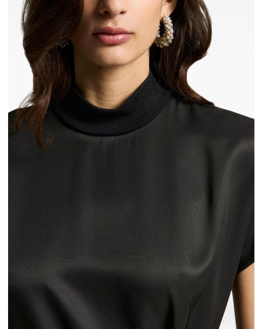 Vestido asimétrico con cuello falso Peserico de color Black