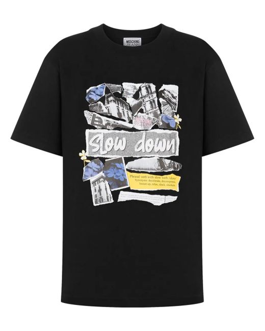 Moschino Black Slow Down Archive T-Shirt