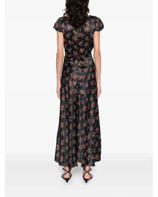 Doen Black Coraline Lace Flower Midi Dress