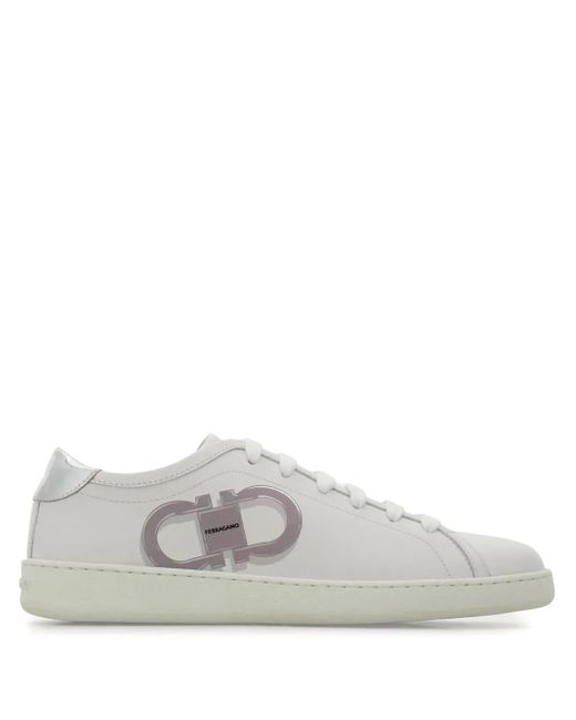 Ferragamo White Brandy Leather Sneaker