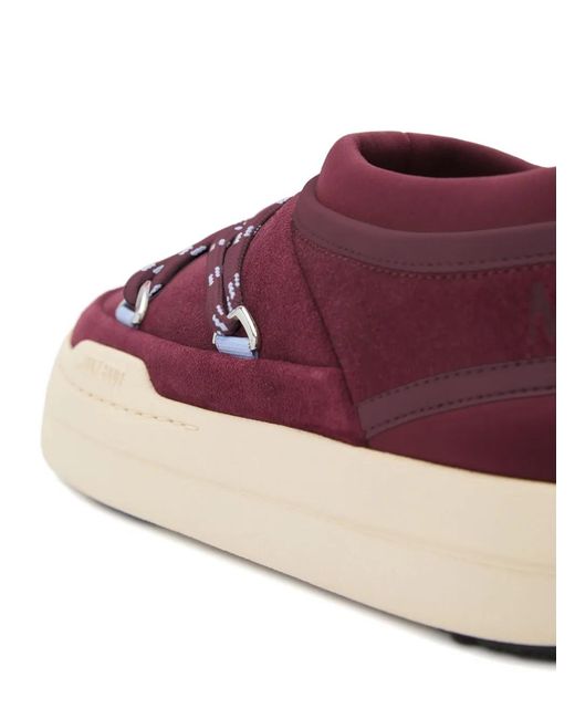 Moon Boot Purple Park Icon Suede Burgundy Sneakers