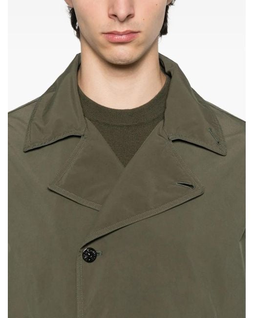 Stone Island Green Double-Breasted Coat for men