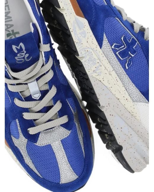 Premiata Blue Mase Panelled Sneakers for men