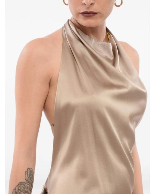 Stephan Janson Natural Halter-Neck Mini Dress