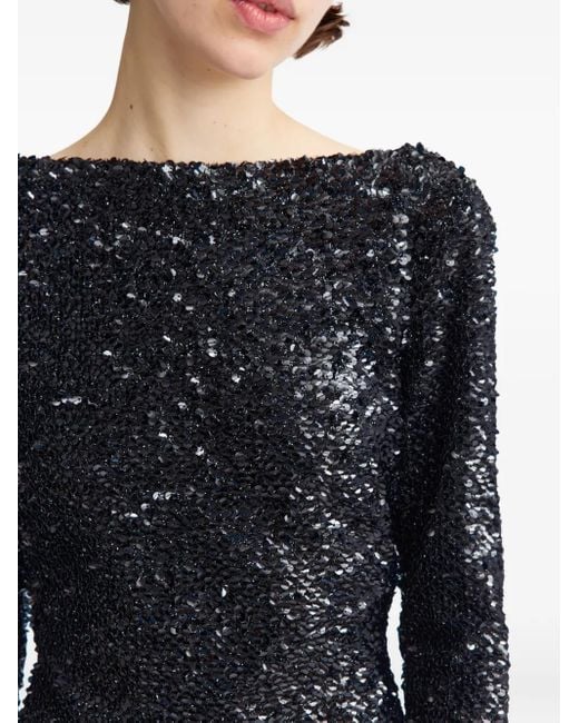 16Arlington Black Reta Sequinned Gown