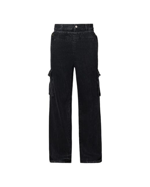 le PERE Black Peek-A-Boo Cargo Pants for men