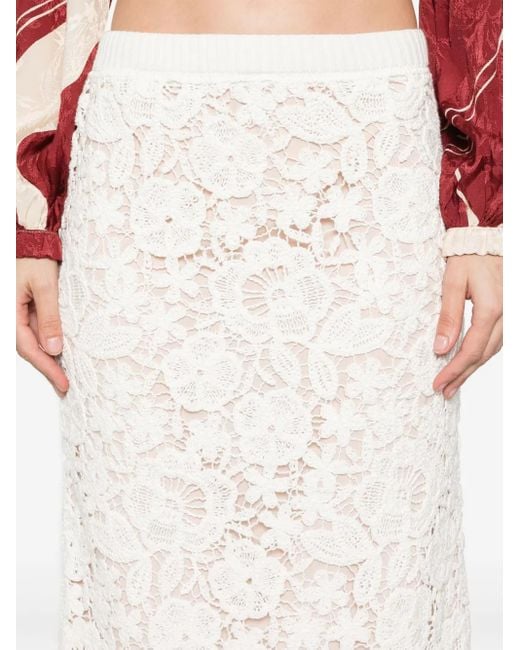 P.A.R.O.S.H. White Embroidered Skirt