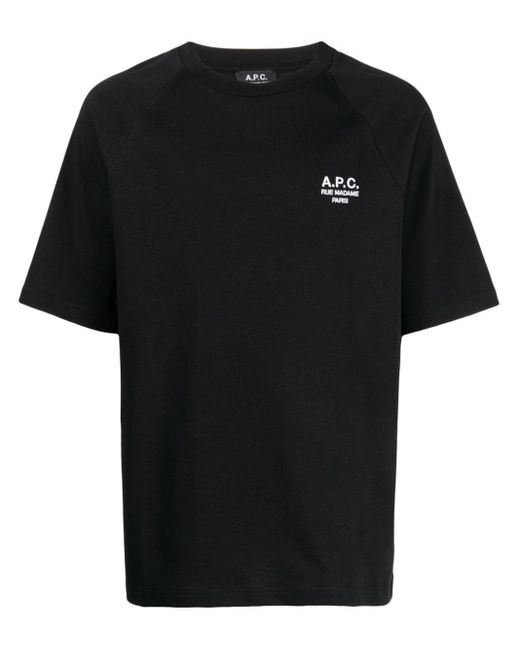 A.P.C. Black Willy Logo-embroidered Cotton T-shirt for men