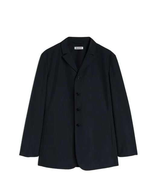 Jil Sander Blue Recycled Polyester Deconstructed Jacket for men