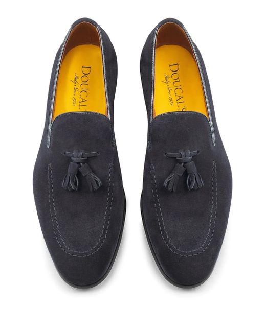 Doucal's Blue Suede Loafers for men
