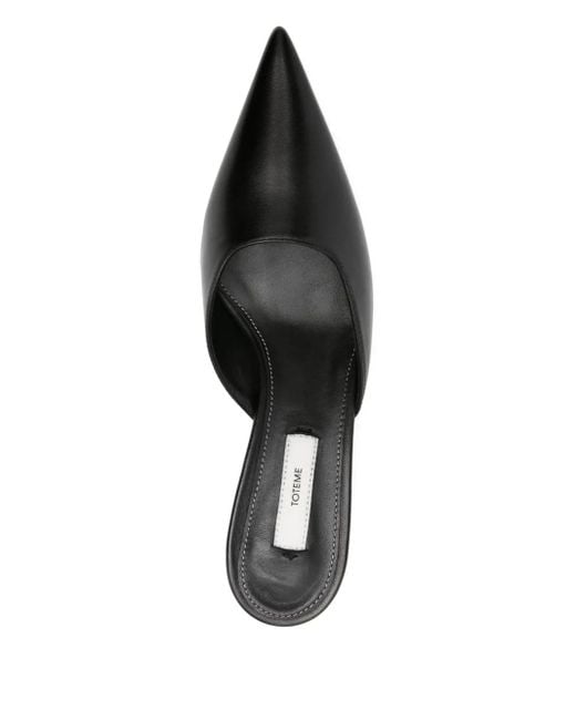 Totême Black Sharp Nappa Mules