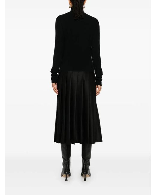 Fabiana Filippi Black Pleated Maxi Dress