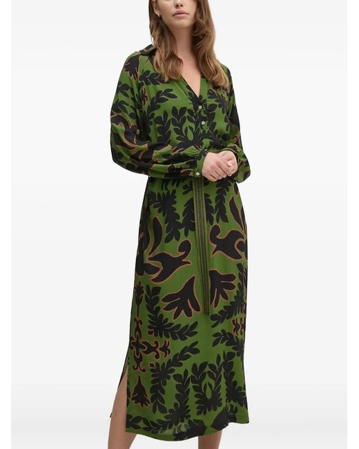 La Petite Francaise Green Reconnue Floral Belt Maxi Dress