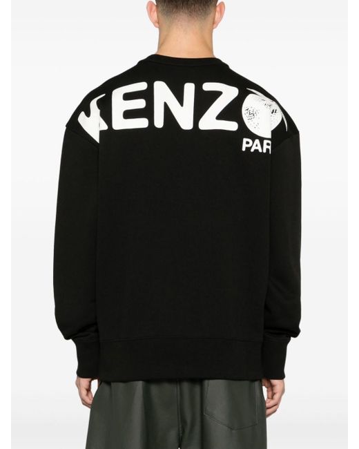 KENZO Black Oramge Cotton Sweatshirt for men