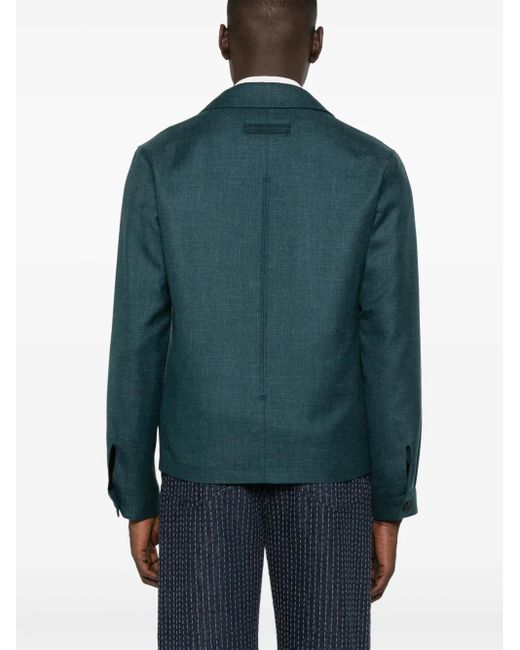 Zegna Green Twill Shirt Jacket for men