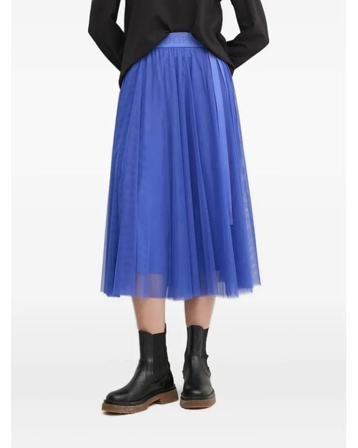 Joop! Blue Ribbon-Detailed Tulle Midi Skirt