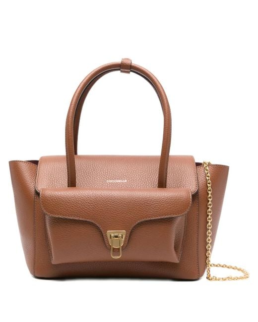 Coccinelle Brown Flap-Pocket Chain Shoulder Bag
