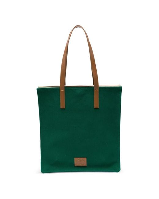 Paul Smith Green Concertina Leather-Trim Tote Bag for men