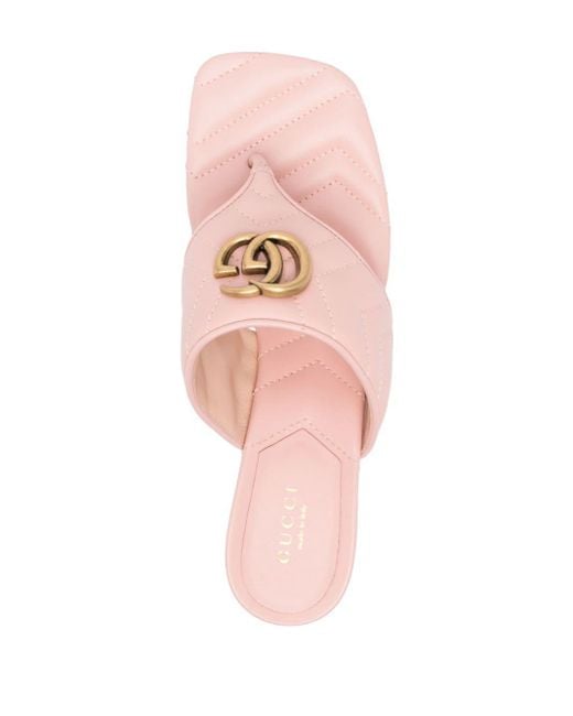 Gucci Pink Double G 55mm Sandals