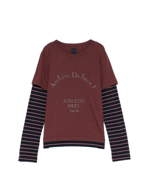 Juun.J Layered-Effect Slogan-Print T-Shirt