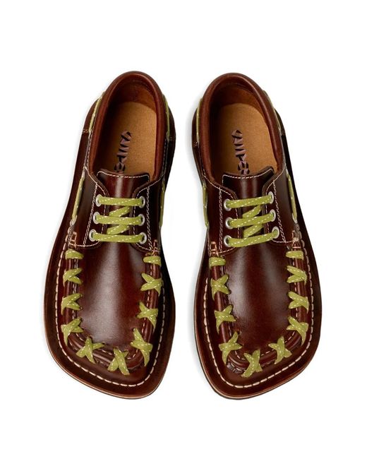CAMPERLAB Brown Eki Leather Lace-Up Boat Shoes