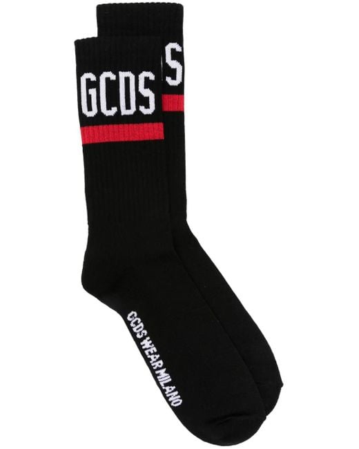 Gcds Black Socken Mit Logo-Intarsie