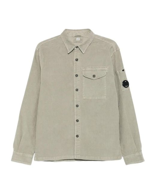 メンズ C P Company Lensディテール コーデュロイ シャツ Green