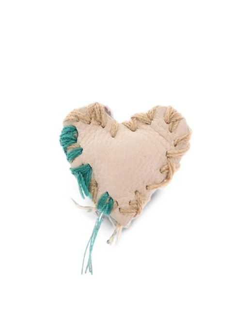 DSquared² White Heart-Shaped Leather Single Earring for men