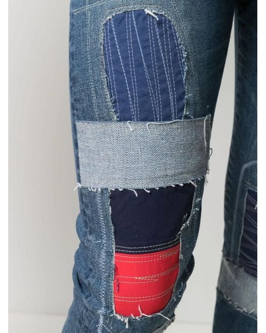 Junya Watanabe Blue Patchwork Slim-fit Jeans for men